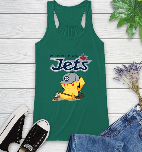 NHL Pikachu Hockey Sports Winnipeg Jets Racerback Tank 7
