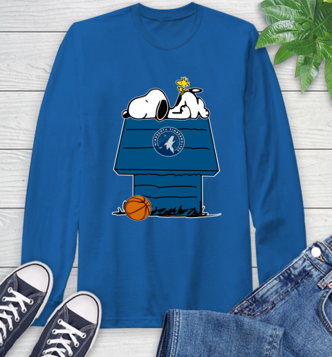 Minnesota Timberwolves NBA Basketball Snoopy Woodstock The Peanuts Movie Long Sleeve T-Shirt 9
