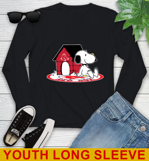 MLB Baseball Boston Red Sox Snoopy The Peanuts Movie Shirt Youth Long Sleeve 3 MLB Baseball Boston Red Sox Snoopy The Peanuts Movie Shirt Youth Long Sleeve - Image 3