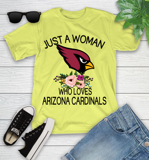 NFL Just A Woman Who Loves Arizona Cardinals Football Sports Youth T-Shirt 5
