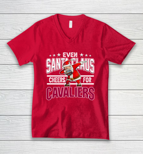 Cleveland Cavaliers Even Santa Claus Cheers For Christmas NBA V-Neck T-Shirt 6