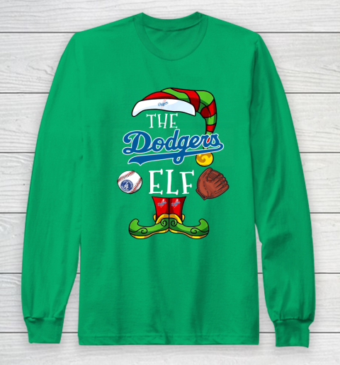 Los Angeles Dodgers Christmas ELF Funny MLB Long Sleeve T-Shirt 4