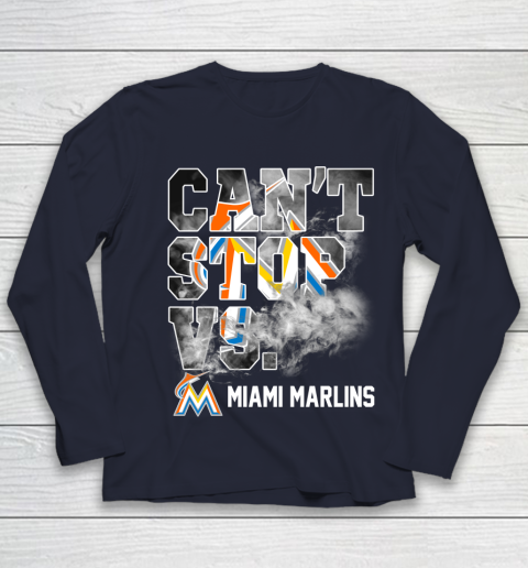 MLB Miami Marlins Baseball Can't Stop Vs Marlins Youth Long Sleeve 2