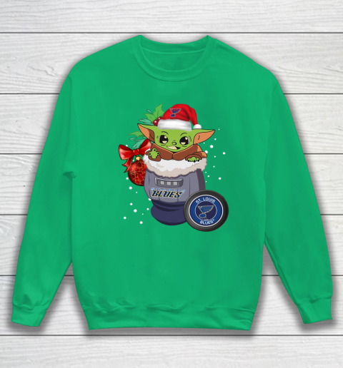 St.Louis Blues Christmas Baby Yoda Star Wars Funny Happy NHL Sweatshirt 6
