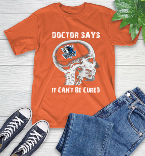 NBA Dallas Mavericks Basketball Skull It Can't Be Cured Shirt T-Shirt - Image 5