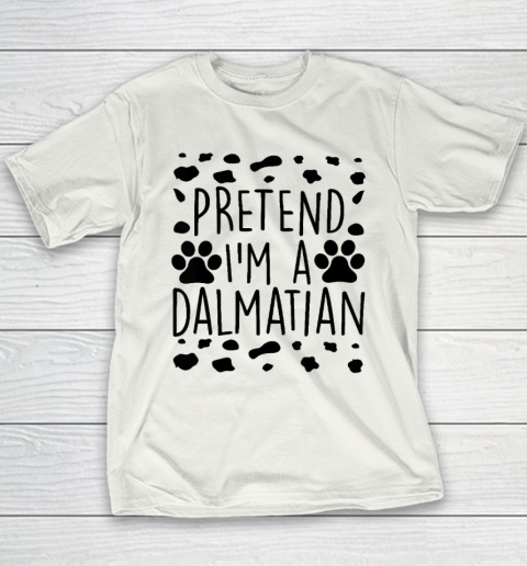 Pretend I'm A Dalmatian Funny Lazy Halloween Dog Costume Youth T-Shirt