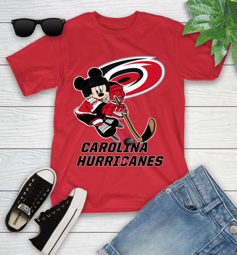 NHL Carolina Hurricanes Mickey Mouse Disney Hockey T Shirt Youth T-Shirt 10
