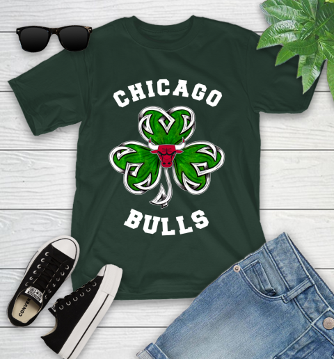NBA Chicago Bulls Three Leaf Clover St Patrick's Day Basketball Sports Youth T-Shirt 5