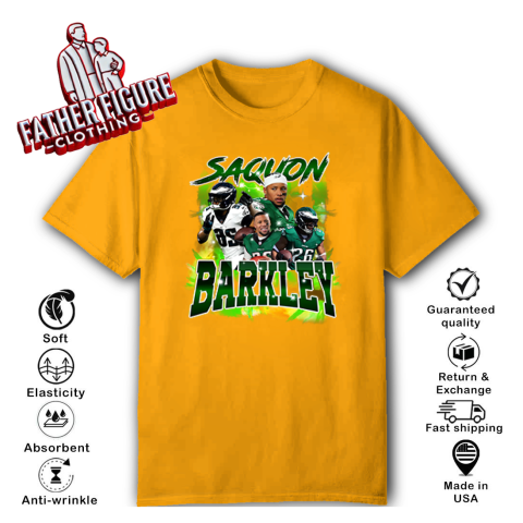 svun philadelphia eagles saquon barkley classic t shirt 2 front gold