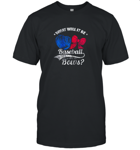 Baseball or Bows Gender Reveal Pregnancy Distressed Unisex Jersey Tee