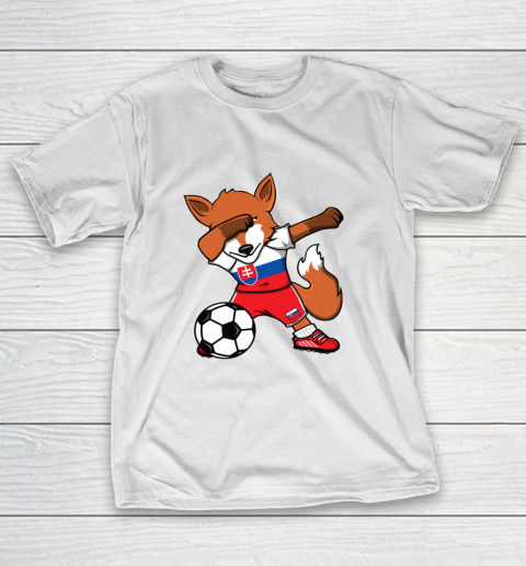Dabbing Fox Slovakia Soccer Fans Jersey Slovak Football Fan T-Shirt