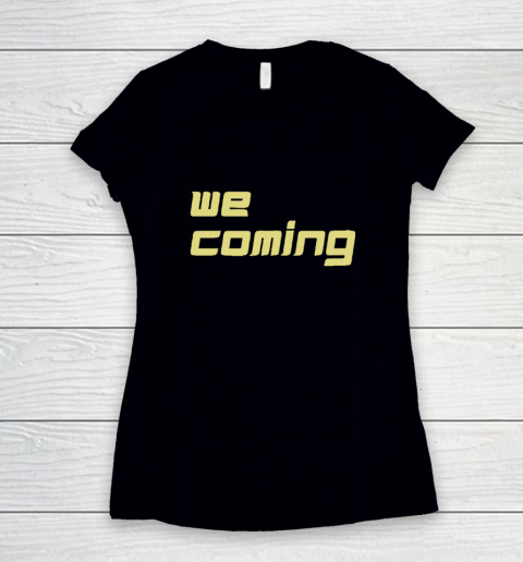 Coach Prime Shirt We Coming Women's V-Neck T-Shirt