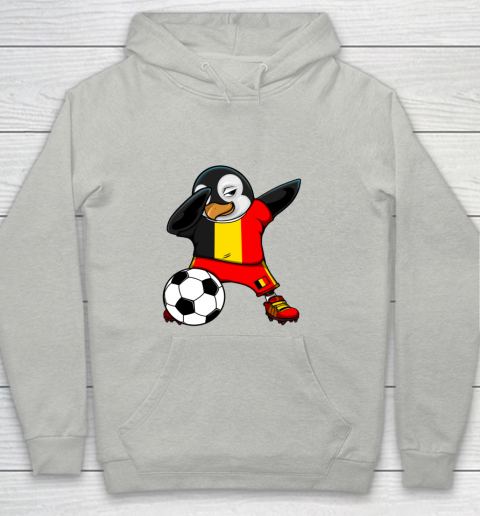 Dabbing Penguin Belgium Soccer Fans Jersey Football Lovers Youth Hoodie