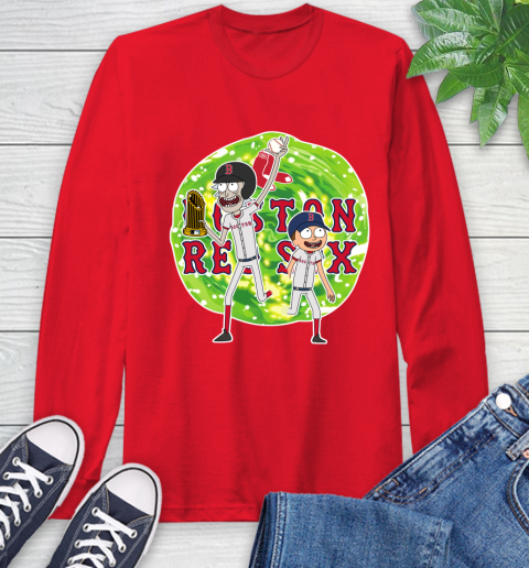 MLB Boston Red Sox Rick And Morty Commissioner's Trophy Baseball Sports Long Sleeve T-Shirt 10