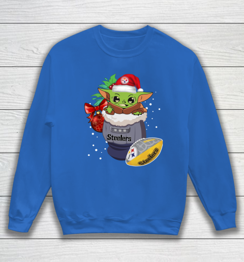 Pittsburgh Steelers Christmas Baby Yoda Star Wars Funny Happy NFL Sweatshirt 7