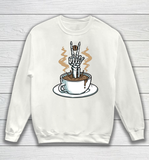 Coffee Lover Skeleton Coffee Costume Halloween Sweatshirt