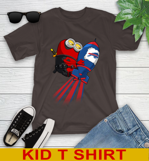 NFL Football Buffalo Bills Deadpool Minion Marvel Shirt Youth T-Shirt 6