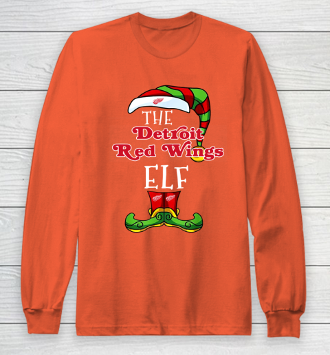 Detroit Red Wings Christmas ELF Funny NHL Long Sleeve T-Shirt 3