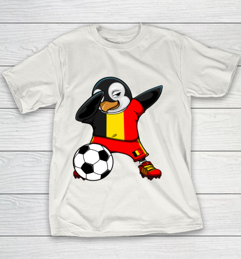 Dabbing Penguin Belgium Soccer Fans Jersey Football Lovers Youth T-Shirt