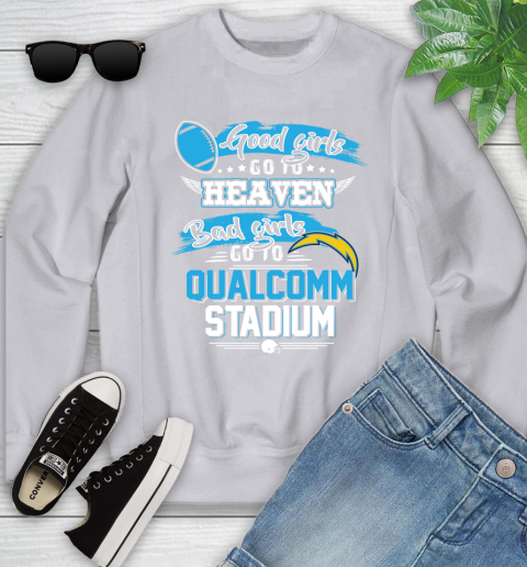 Los Angeles Chargers NFL Bad Girls Go To Qualcomm Stadium Shirt Youth Sweatshirt 3