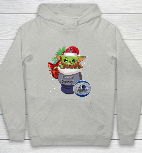 Dallas Mavericks Christmas Baby Yoda Star Wars Funny Happy NBA Youth Hoodie 2
