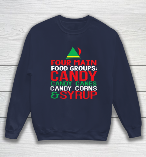 4 Main Food Groups Elf Buddy Christmas Sweatshirt 2