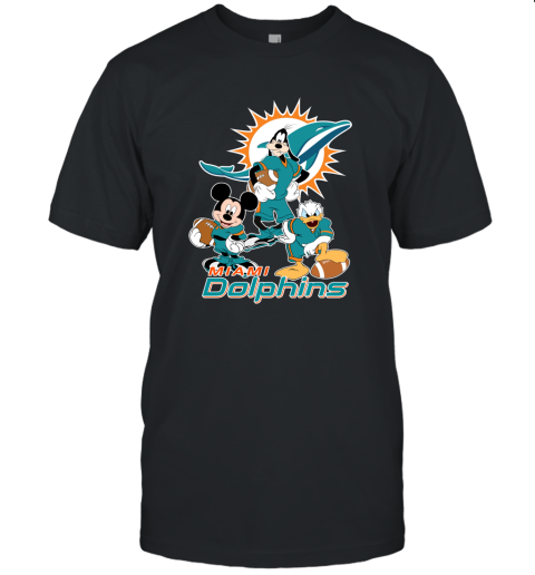 Mickey mouse Donald and Goofy Miami Dolphins football shirt