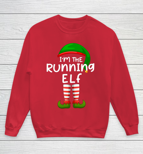 I m The Running Elf Funny Elf Family Matching Christmas Youth Sweatshirt 7