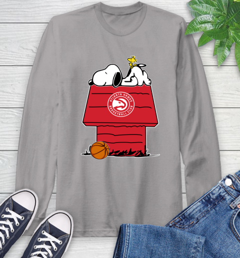 Atlanta Hawks NBA Basketball Snoopy Woodstock The Peanuts Movie Long Sleeve T-Shirt 6
