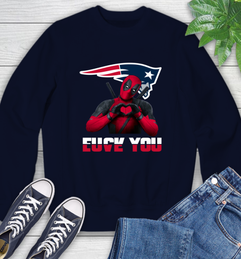 NHL New England Patriots Deadpool Love You Fuck You Football Sports Sweatshirt 2