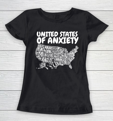 United States Of Anxiety US Map Women's T-Shirt