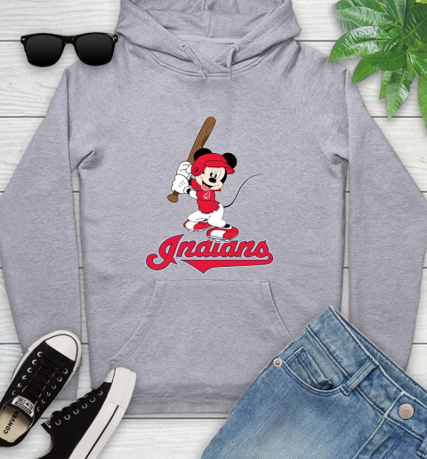 MLB Baseball Cleveland Indians Cheerful Mickey Mouse Shirt Youth Hoodie 6