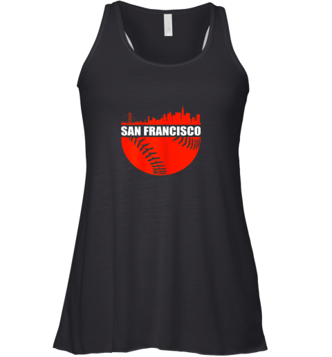 San Francisco Baseball Downtown Skyline Gift Racerback Tank