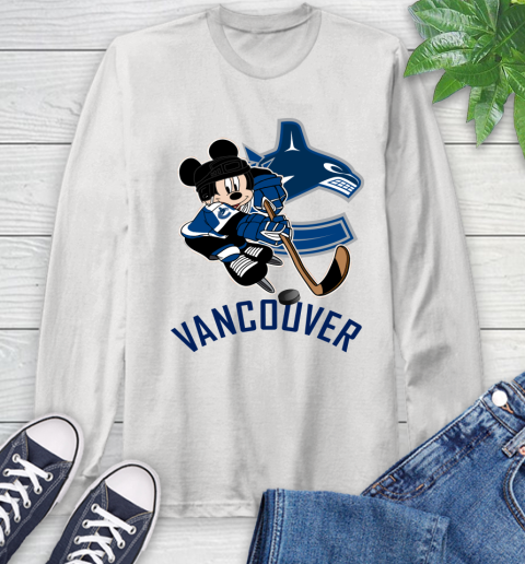 NHL Vancouver Canucks Mickey Mouse Disney Hockey T Shirt Long Sleeve T-Shirt