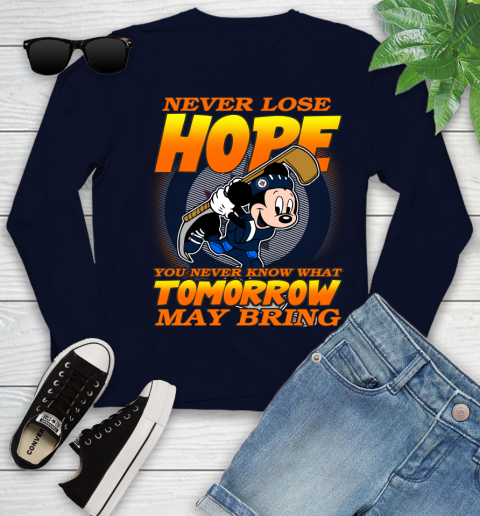 Winnipeg Jets NHL Hockey ootball Mickey Disney Never Lose Hope Youth Long Sleeve 2