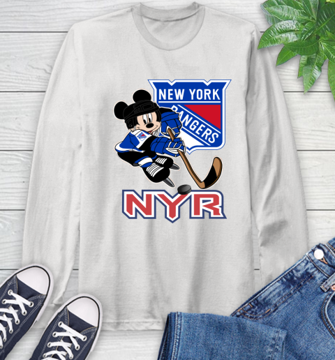 NHL New York Rangers Mickey Mouse Disney Hockey T Shirt Long Sleeve T-Shirt 13