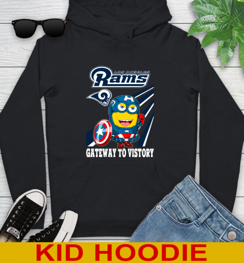 NFL Football Los Angeles Rams Captain America Marvel Avengers Minion Shirt Youth Hoodie