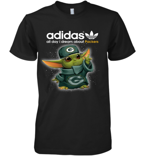 Baby Yoda Adidas All Day I Dream About Green Bay Packers Premium Men's T-Shirt