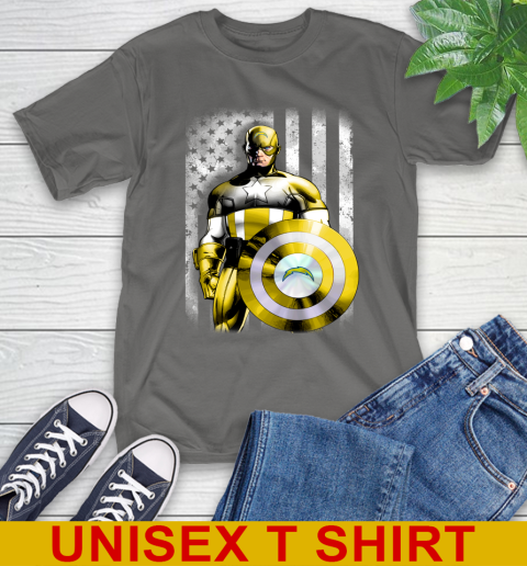 Los Angeles Chargers NFL Football Captain America Marvel Avengers American Flag Shirt T-Shirt 10