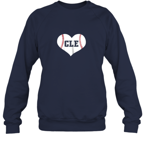 tzpr cleveland ohio baseball love heart cle gift jersey fan sweatshirt 35 front navy