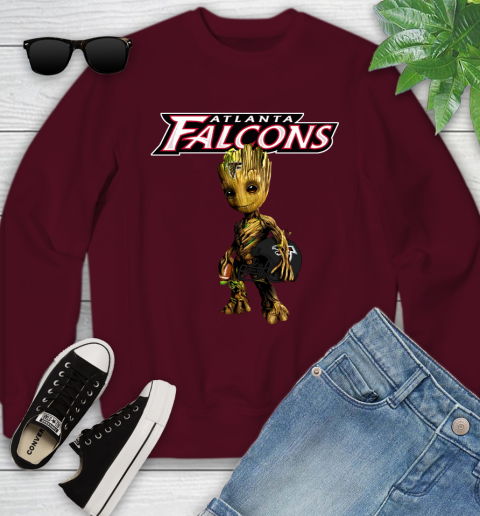 Atlanta Falcons NFL Football Groot Marvel Guardians Of The Galaxy Youth Sweatshirt 5