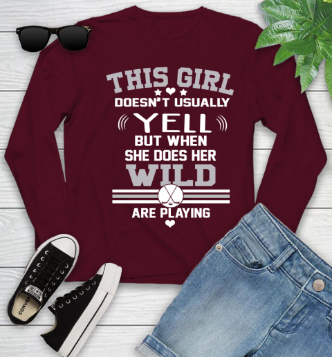 Minnesota Wild NHL Hockey I Yell When My Team Is Playing Youth Long Sleeve 6