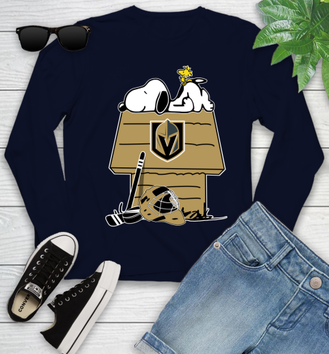 Vegas Golden Knights NHL Hockey Snoopy Woodstock The Peanuts Movie Youth Long Sleeve 3