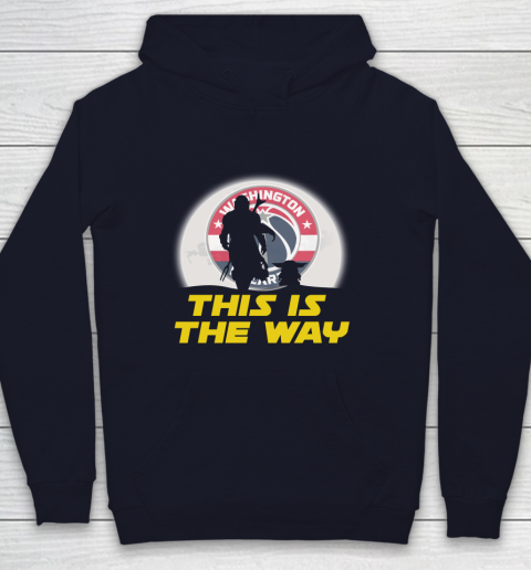 Washington Wizards NBA Basketball Star Wars Yoda And Mandalorian This Is The Way Youth Hoodie 2