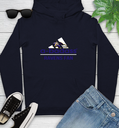 Baltimore Ravens NFL Football A Badass Adidas Adoring Fan Sports Youth Hoodie 3