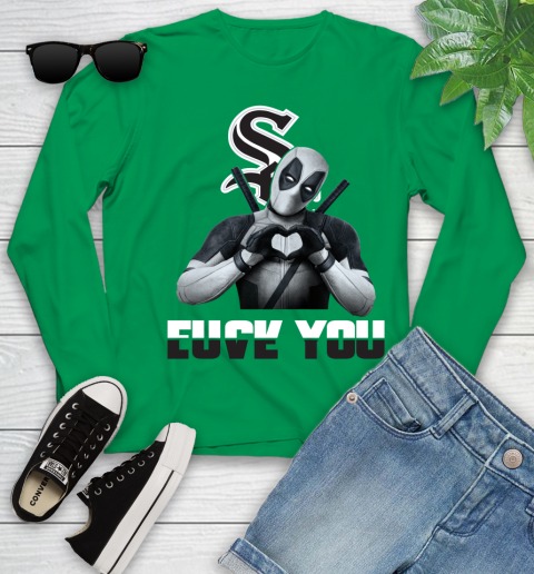MLB Chicago White Sox Deadpool Love You Fuck You Baseball Sports Youth Long Sleeve 7