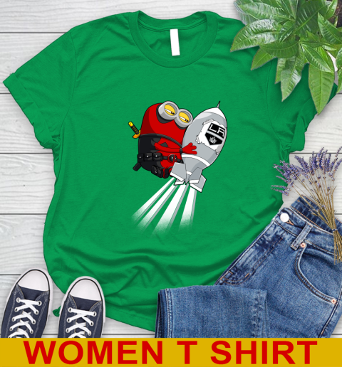 NHL Hockey Los Angeles Kings Deadpool Minion Marvel Shirt Women's T-Shirt 7
