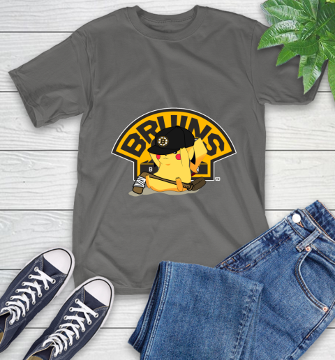 NHL Pikachu Hockey Sports Boston Bruins T-Shirt 9