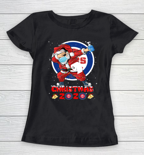 Chicago Cubs Funny Santa Claus Dabbing Christmas 2020 MLB Women's T-Shirt