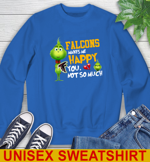 NFL Atlanta Falcons Makes Me Happy You Not So Much Grinch Football Sports Sweatshirt 11